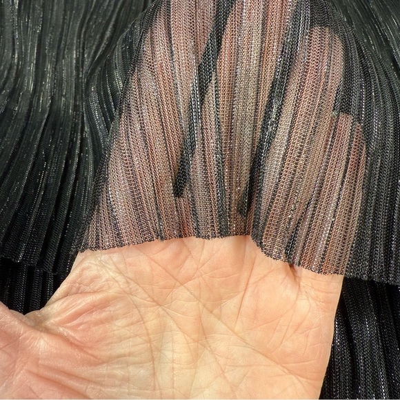 Embrace Los Angeles Maxi Slip Dress Sz Small Black Metallic Stripe Gown - Picture 13 of 15